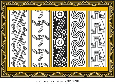 Set Of Ancient American Indian Patterns