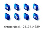 Set Ancient amphorae, Viking in horned helmet, Medieval iron, Photo camera, Torch flame, Broken human skull, Dagger and Exit sign icon. Vector
