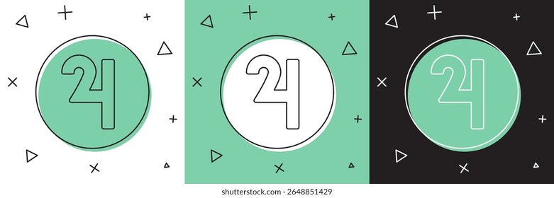 Set Ancient astrological symbol of Jupiter icon isolated on white and green, black background. Astrology planet. Zodiac and astrology sign.  Vector