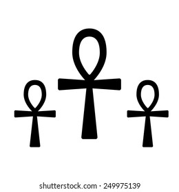 Set of ancient egypt symbol Ankh (Key of Life, Eternal Life, Egyptian Cross)