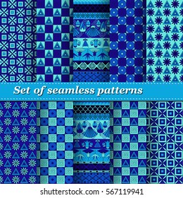 Set of Ancient Egyptian ornament Tribal seamless pattern. ?an be used for cloth, jackets, invitation, flyers, bags, notebooks, cards, envelopes, pads, blankets, furniture, packing,