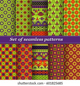 Set of Ancient Egyptian ornament Tribal seamless pattern. ?an be used for cloth, jackets, invitation, flyers, bags, notebooks, cards, envelopes, pads, blankets, furniture, packing,