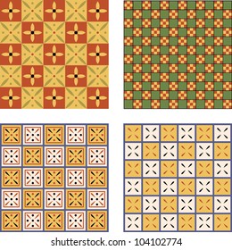 Set of ancient Egyptian ornaments, vector, seamless patterns