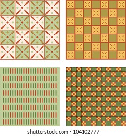 Set of ancient Egyptian ornaments, vector, seamless patterns