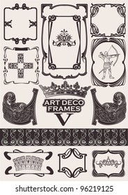 Set Of Ancient Frames In Art-Deco Style