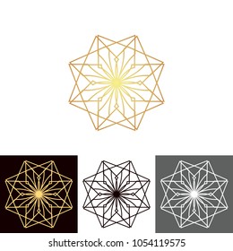 A set of ancient geometric linear figures, for decorating your own design. The vector illustration
