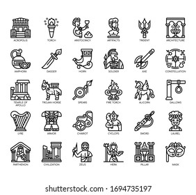 Conjunto de antiguos iconos finos y perfectos en píxeles para cualquier proyecto web y aplicación. 