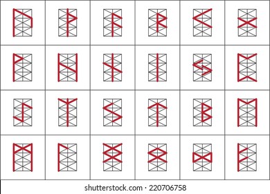 Set of ancient Old Norse runes (Elder Futhark), vector. Inscription of 24 germanic letters