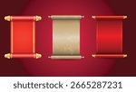 Set of ancient scrolls vector illustration
