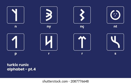 set of ancient turkic runic alpabet - pt5