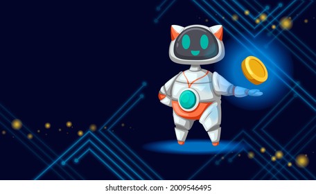 Set of android character robot cartoon style futuristic machine for industrial use. Vector isolated futuristic cybernetic objects technology isolated vector illustration.