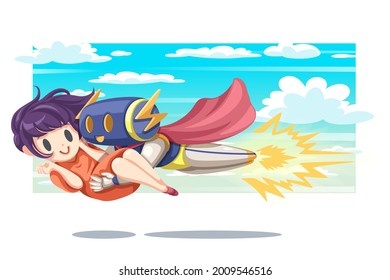 Set of android character robot cartoon style futuristic machine for transportation use. Vector isolated futuristic cybernetic objects technology isolated vector illustration.