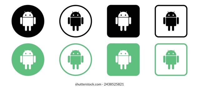 Set of android icons. Vector Illustration.