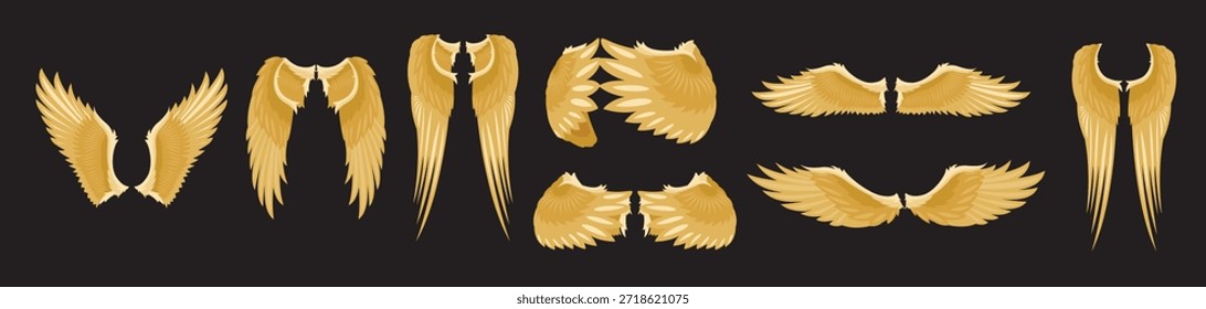 Conjunto de alas de ángel Ilustración vectorial