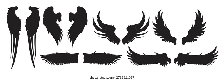 Conjunto de alas de ángel Ilustración vectorial