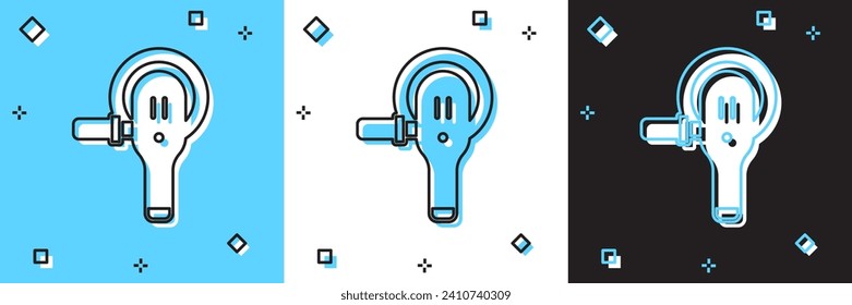 Set Angle grinder icon isolated on blue and white, black background.  Vector