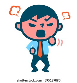 Set of angry businessman