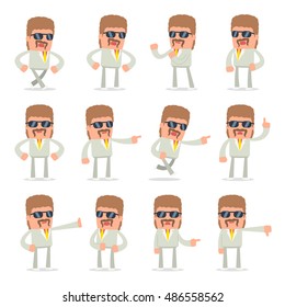Set of Angry and Wrathful Character Impudent Reseller abuses and accuses poses for using in presentations, etc.