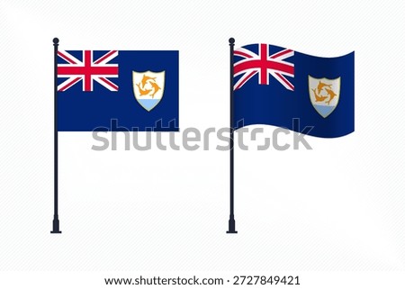 Set of Anguilla Flags Isolated for Independence Day Celebration