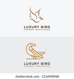 Set Animal bird logo icon design template flat vector