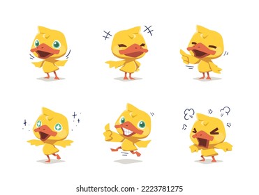 set of animal cartoon character mascot DUCK collection