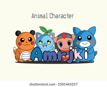 Conjunto de personajes de dibujos animados de animales fauna silvestre Ilustraciones vectoriales