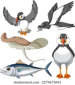 Set of animal cartoon illustration