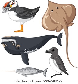 Set of animal cartoon illustration