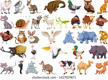 Set of animal character illustration