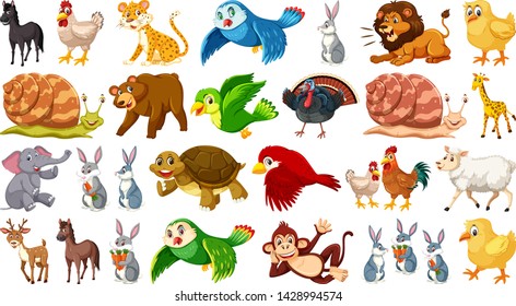Set of animal character illustration