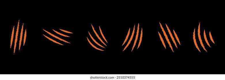 Set of animal Claw scratches symbol collection. Dog and cat scratches icon. Vector Illustration.