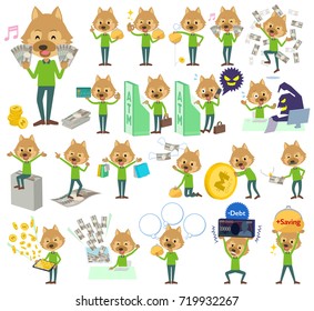 A set animal dog man with concerning money and economy.
There are also actions on success and failure.
It's vector art so it's easy to edit.