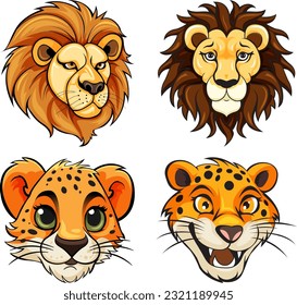 Set of animal face illustration