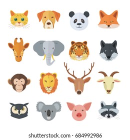 Set of Animal Faces