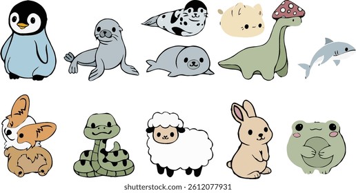 set of animal icon series vector illustration