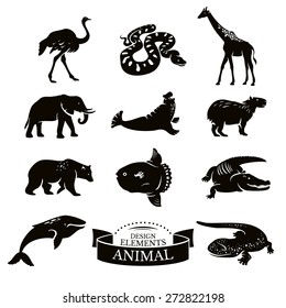 Set of animal icons vector illustration