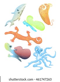 Set of animal isolated on white background