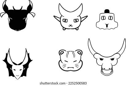 set of animal monster - vector