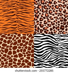 Set of animal patterns for textile design / Vector illustration