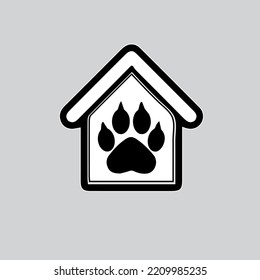 Set of animal paw print. Dog or cat footprint vector icon illustration Paw prints, icon. Vector paw. Dog, puppy, cat, bear, wolf. Legs. Foot prints.