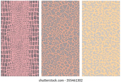 Set of animal print patterns