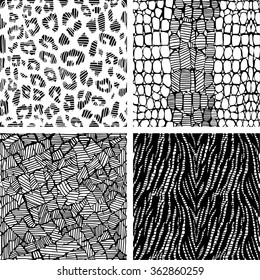 Set of animal print seamless vector pattern