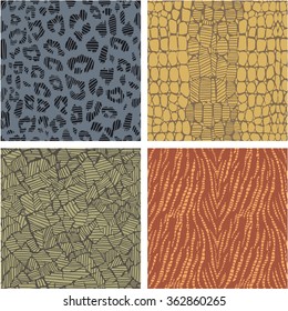 Set of animal print seamless vector pattern