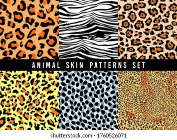 set of animal print vector patterns