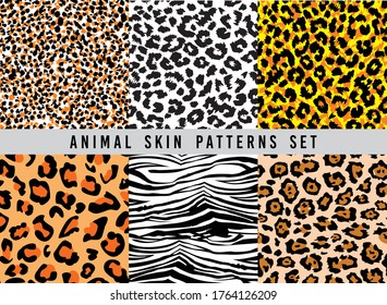 set of animal print vector patterns