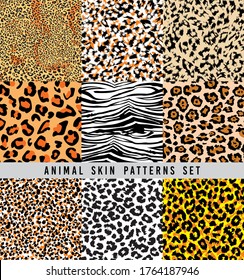 set of animal print vector patterns