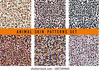 set of animal print vector patterns