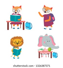 
set of animal pupils, students