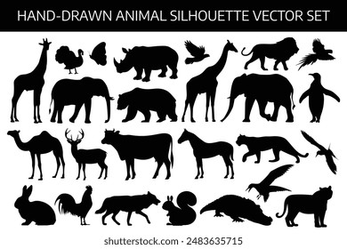 Set of Animal Silhouette Vector design