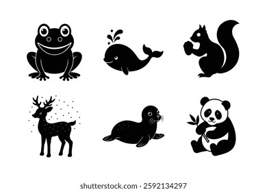 Set of animal silhouette vector illustration